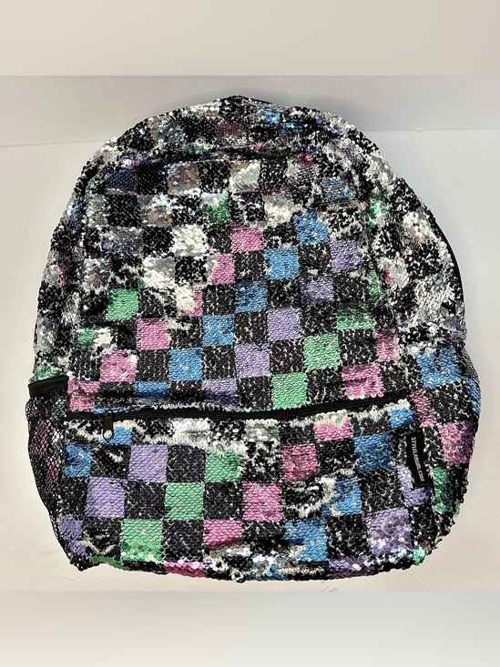 StyleLab.com Handbags - StyleLab.com Sequin Checkered Backpack in Black & Multicolor Like New